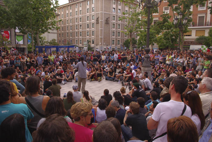 Movimiento 15M. Primeras concentraciones en la Puerta del Sol, Madrid